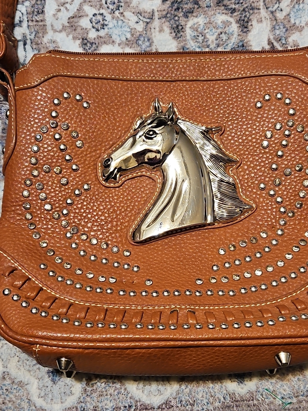 Montana West Horse Head Rhinestone Concealed Carry Crossbody Bag - Picture 2 of 13
